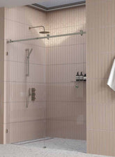 Brushed Nickel 10mm Frameless Sliding Shower Screen, Highest Quality, Up to 1940mm wide - Bracket Fit